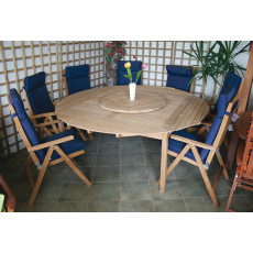 TEAK τραπέζι κήπου ξύλινο εμποτισμού ΦΥΣΙΚΟ, 150x150/Φ200